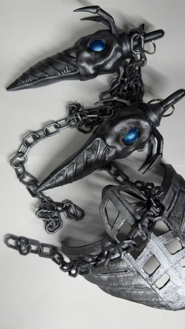 Scorpion kunai +chain +mask| Mortal Kombat 1995 Movie | 3D Printed Hand Painted | Fan Art Collectible | MK Desk Display-Cosplay |Gaming Gift