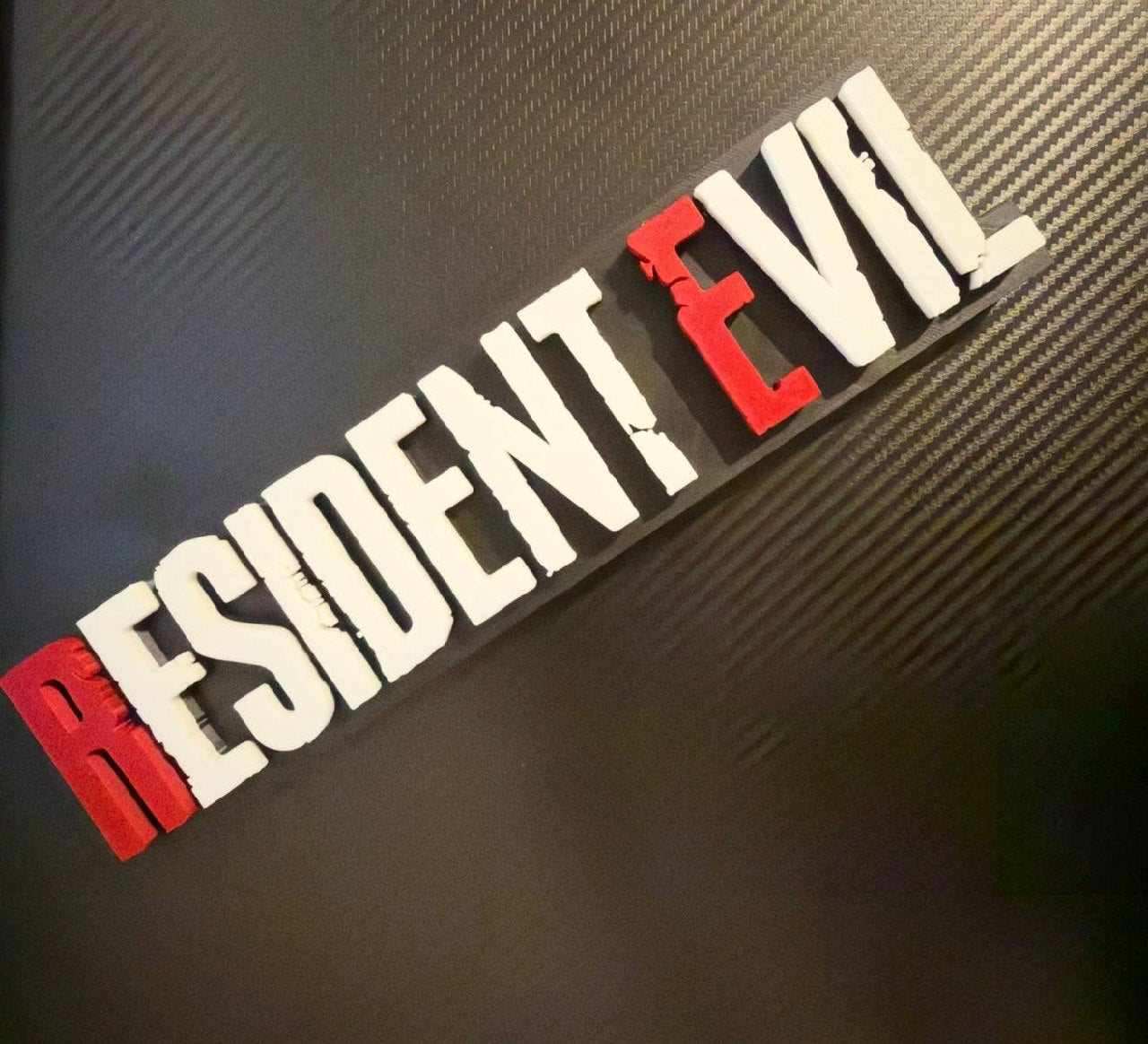 Resident Evil Logo Sign Figure— 3D Printed Shelf Display | Gift for Gamers