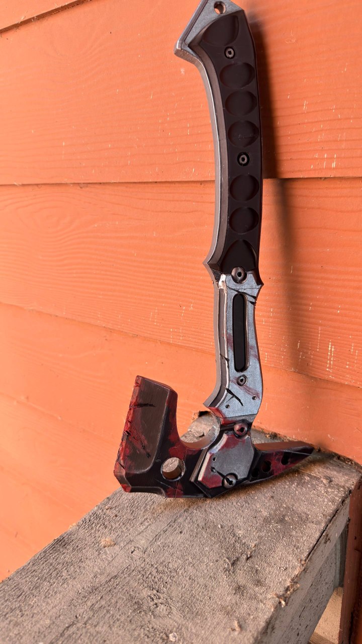 Leon Kennedy Mortal Edge Upgraded Hatchet | Resident Evil Requiem Cosplay Prop Axe with Belt Holder