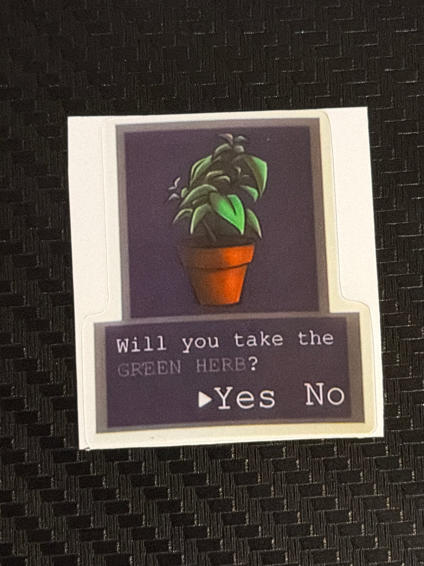 Green Herb Sticker — Resident Evil Inspired Waterproof Vinyl