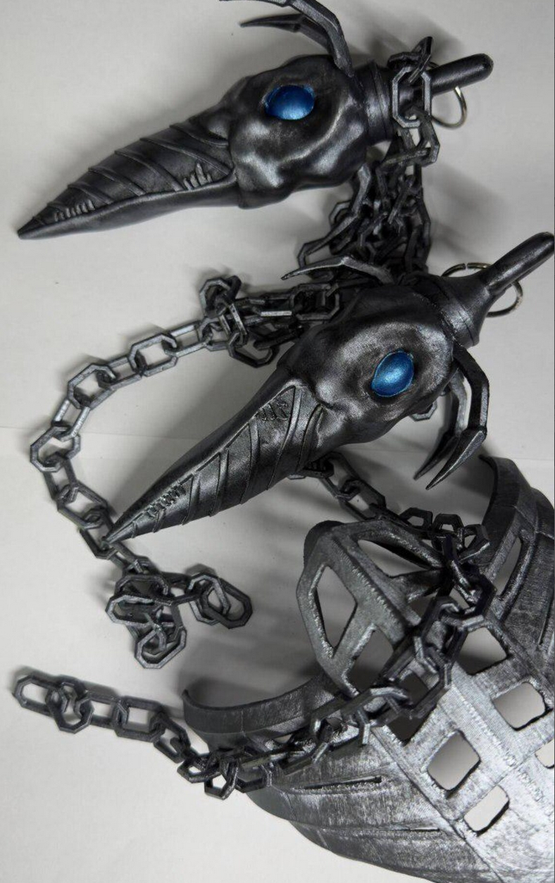 Scorpion kunai +chain +mask| Mortal Kombat 1995 Movie | 3D Printed Hand Painted | Fan Art Collectible | MK Desk Display-Cosplay |Gaming Gift