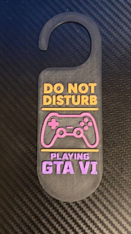 Glow in the Dark GTA 6 Gamer Door Hanger | Custom Do Not Disturb Sign