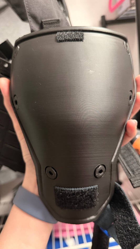 Leon Kennedy shoulder armor worn in cosplay