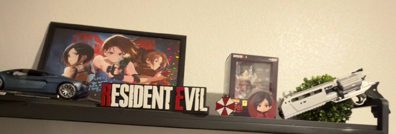Resident Evil Logo Sign Figure— 3D Printed Shelf Display | Gift for Gamers