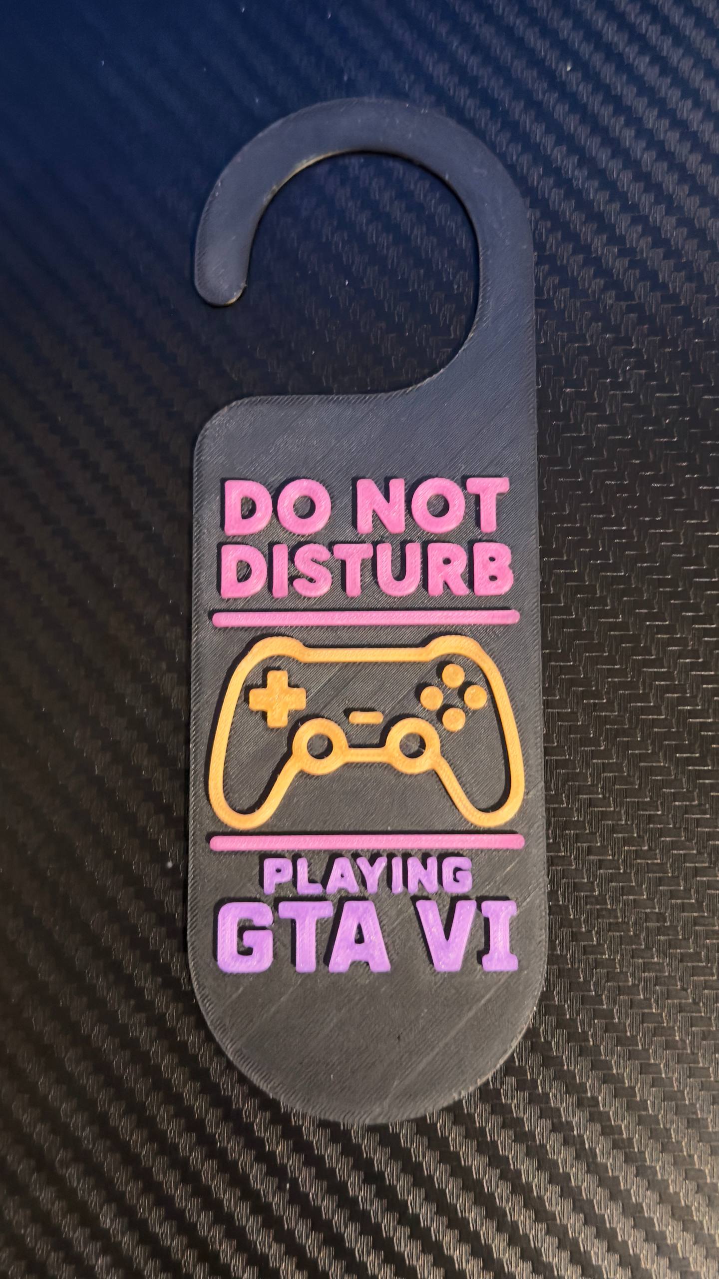 Glow in the Dark GTA 6 Gamer Door Hanger | Custom Do Not Disturb Sign