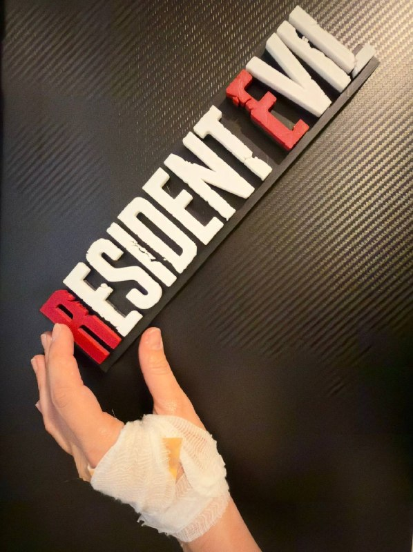 Resident Evil Logo Sign Figure— 3D Printed Shelf Display | Gift for Gamers
