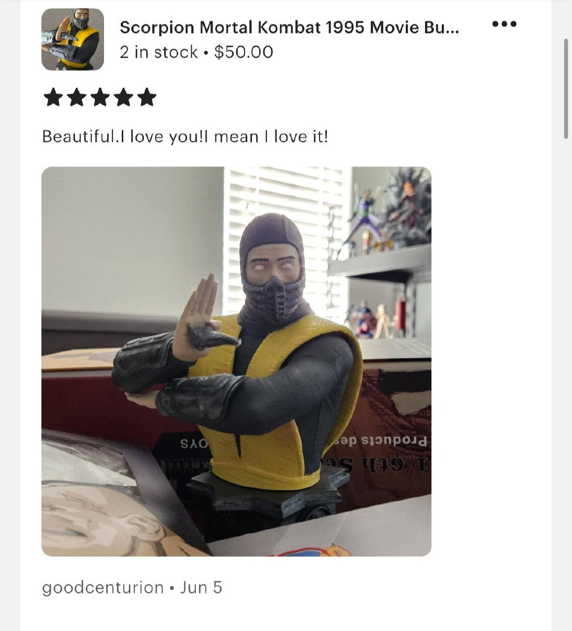 Scorpion Bust — Mortal Kombat 1995 (8 inch)